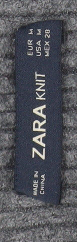 Zara Women Grey Knit Pencil Skirt Size 12 Stretch Workwear