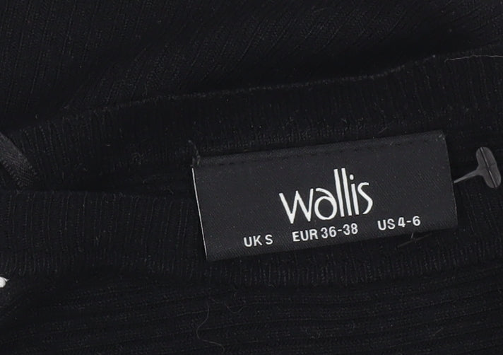 Wallis Women’s Black Small Boat Neck Long Sleeve Pullover Jumper