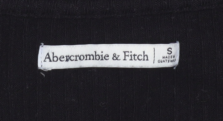 Abercrombie & Fitch Women's Black Cropped Button-Up Knit Top Size S