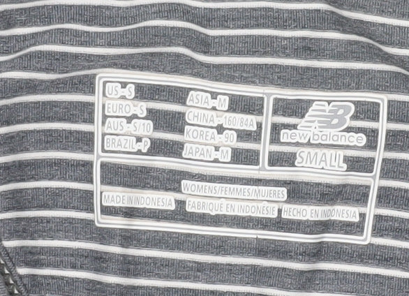 New Balance Womens Grey Striped Racerback Tank Top S