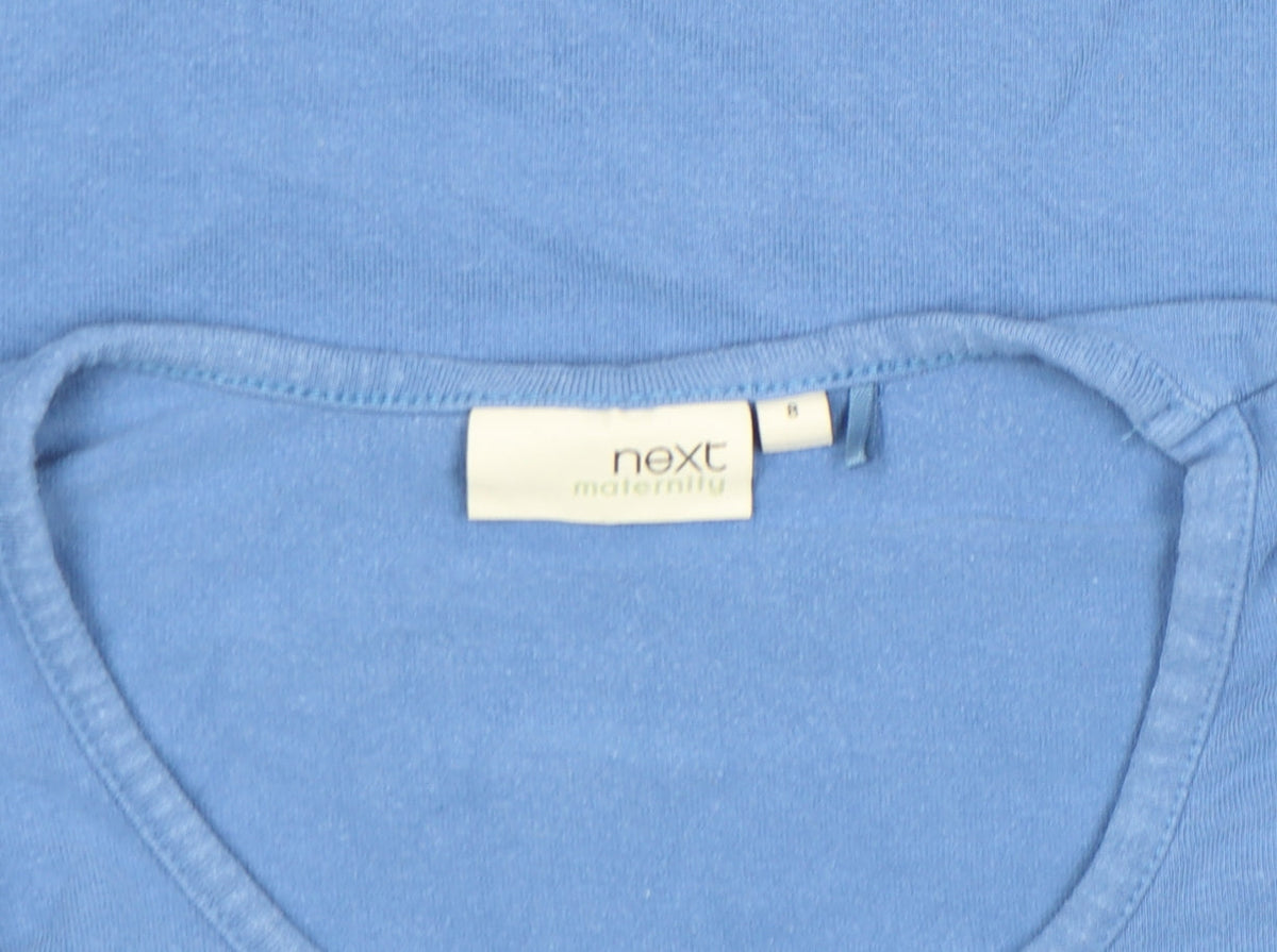 Next Maternity Blue Long Sleeve Cotton T-Shirt Size 8 Women's