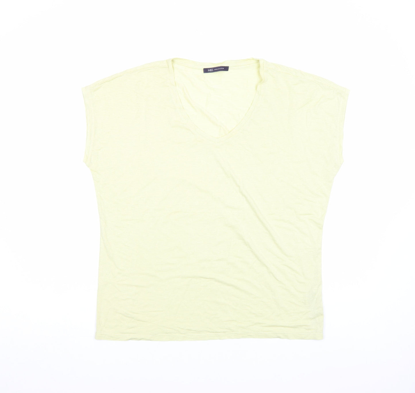 Marks and Spencer Women’s Light Citrus V-Neck Jersey T-Shirt Size 12
