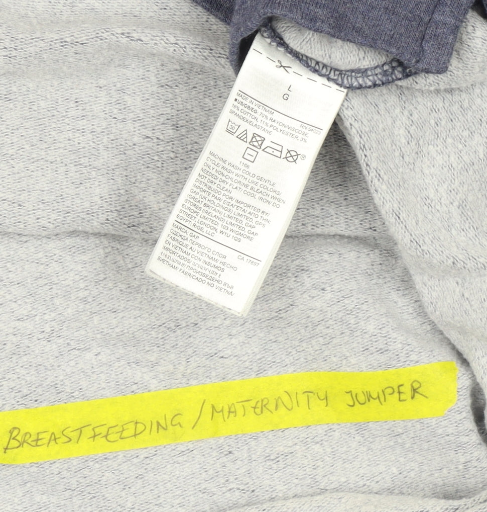 Gap Womens Blue Maternity Roll Neck Pullover Sweatshirt Size L
