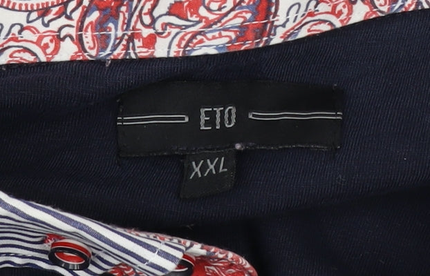 ETO Men’s Blue 2XL Cotton Short Sleeve Polo Shirt