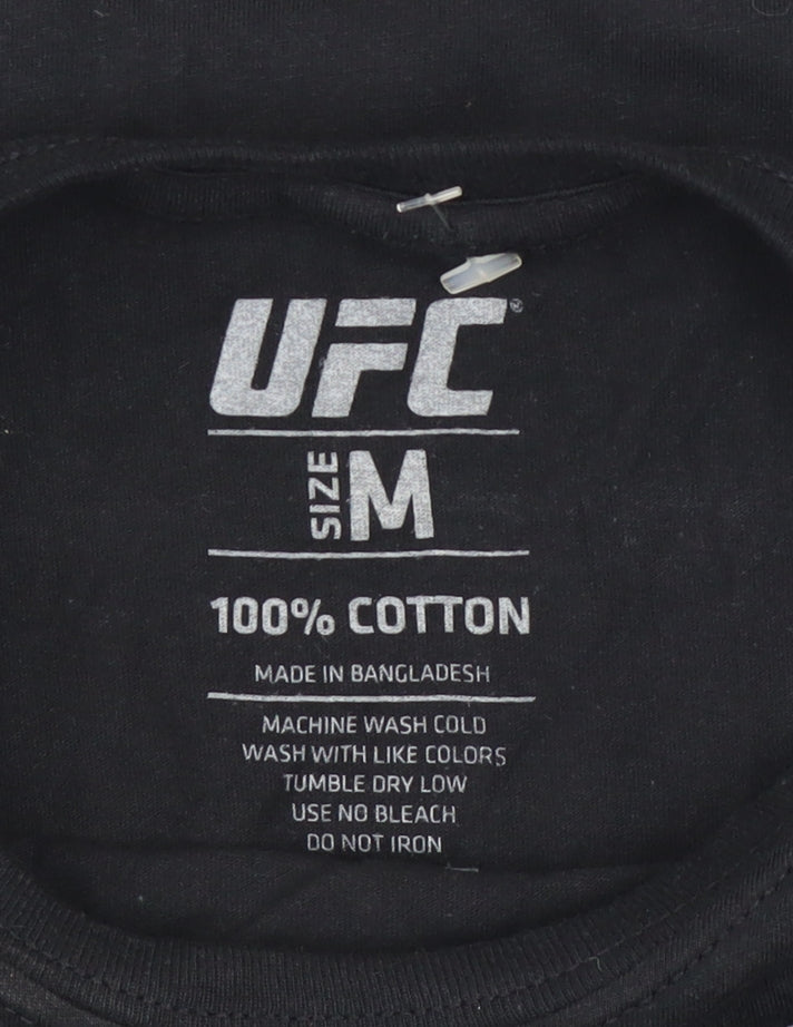 UFC Men's Black Lion Logo London Short Sleeve Cotton T-Shirt - M