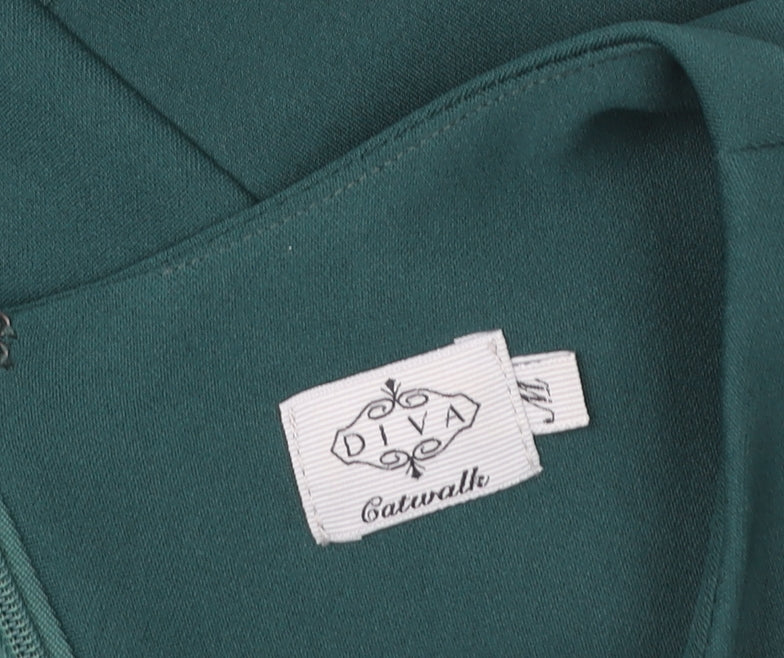 Diva Catwalk Women Green Knee Length Pencil Dress M