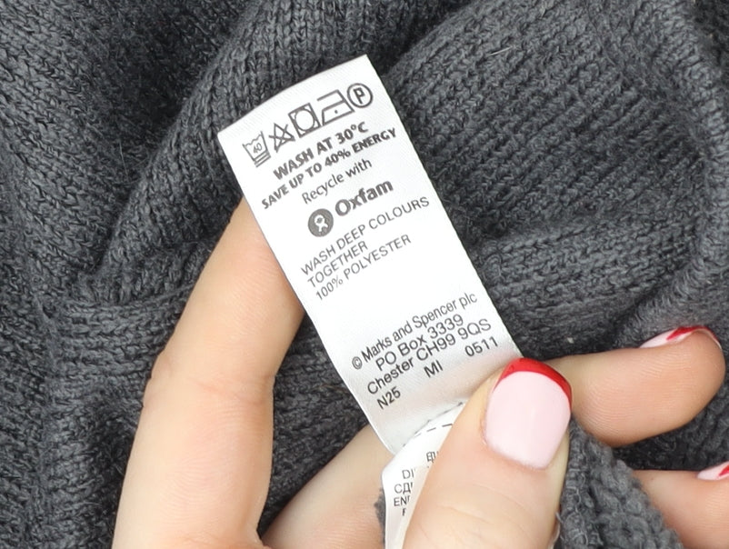 Marks & Spencer North Coast Mens Grey 1/4 Zip Fleece Sweatshirt M
