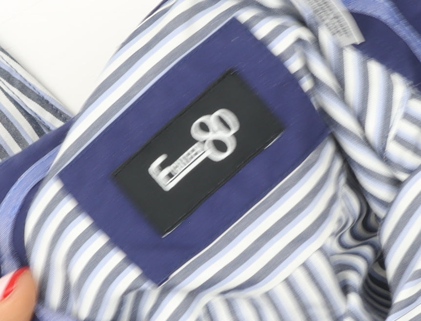 E-IGHT Boys Blue Striped Button-Up Long Sleeve Shirt Age 10-11