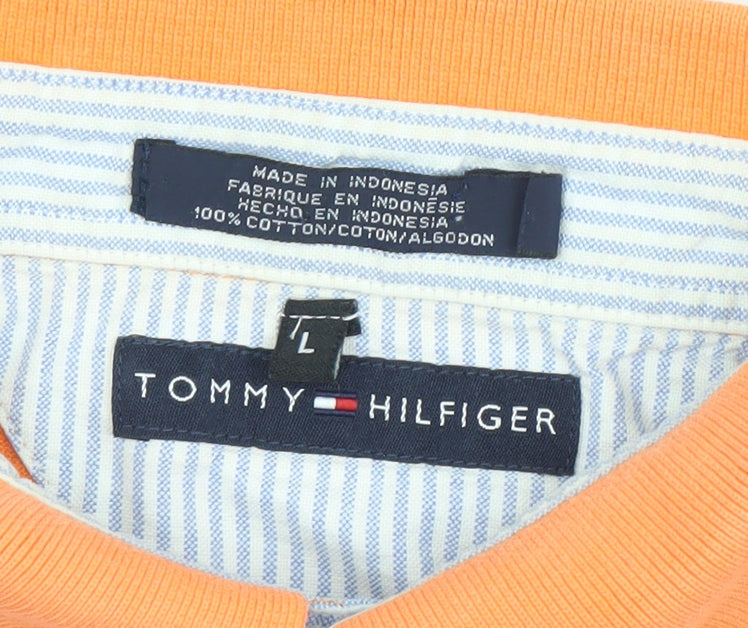 Tommy Hilfiger Women's Orange Cropped Polo Top Sleeveless L