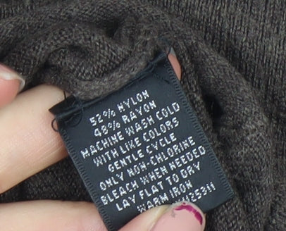 Moschino Women's Brown V-Neck Knit Jumper Size S
