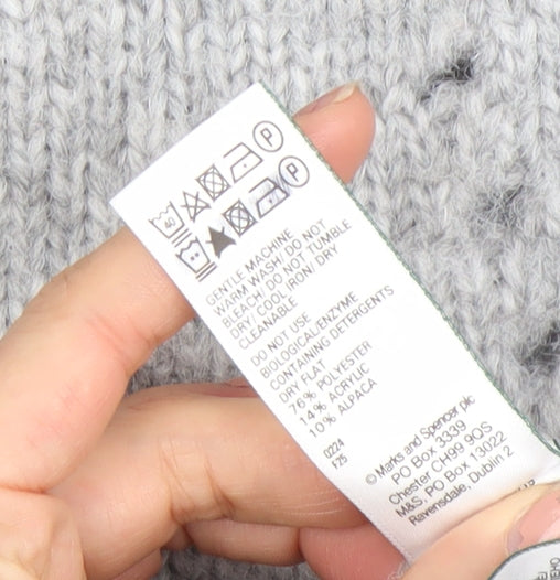 Marks & Spencer Per Una Women Grey Knit Alpaca Blend Jumper M