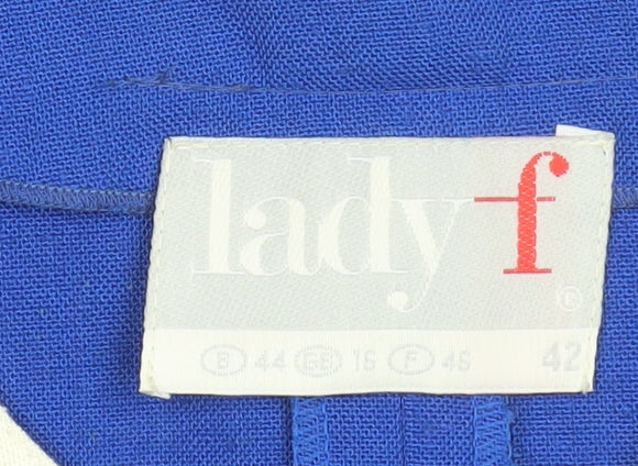 Lady F Women's Blue Double-Breasted Suit Jacket Size 14
