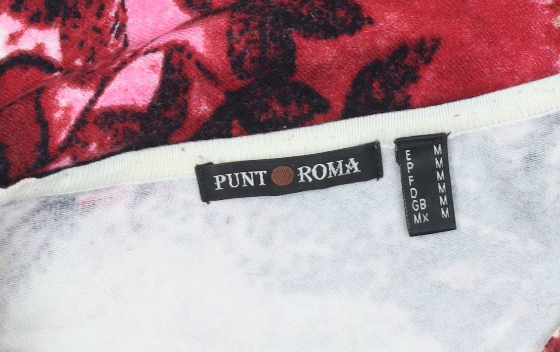 Punt Roma Womens Multicoloured Floral Sequin Pullover Jumper Size M