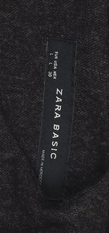 ZARA Women Black Wool Blend Sleeveless Pinafore Dress Size 14