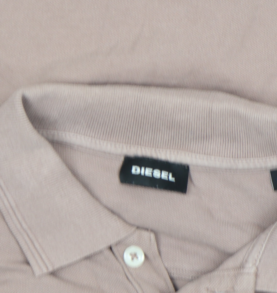 Diesel Men's Brown Cotton Short Sleeve Polo Shirt Size M