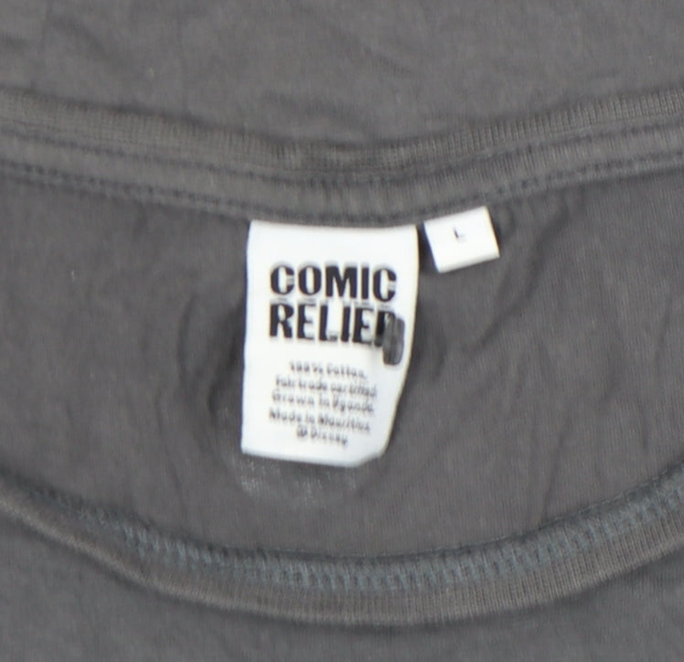 Comic Relief x Disney Womens Grey Mickey Mouse Sequin T-Shirt L