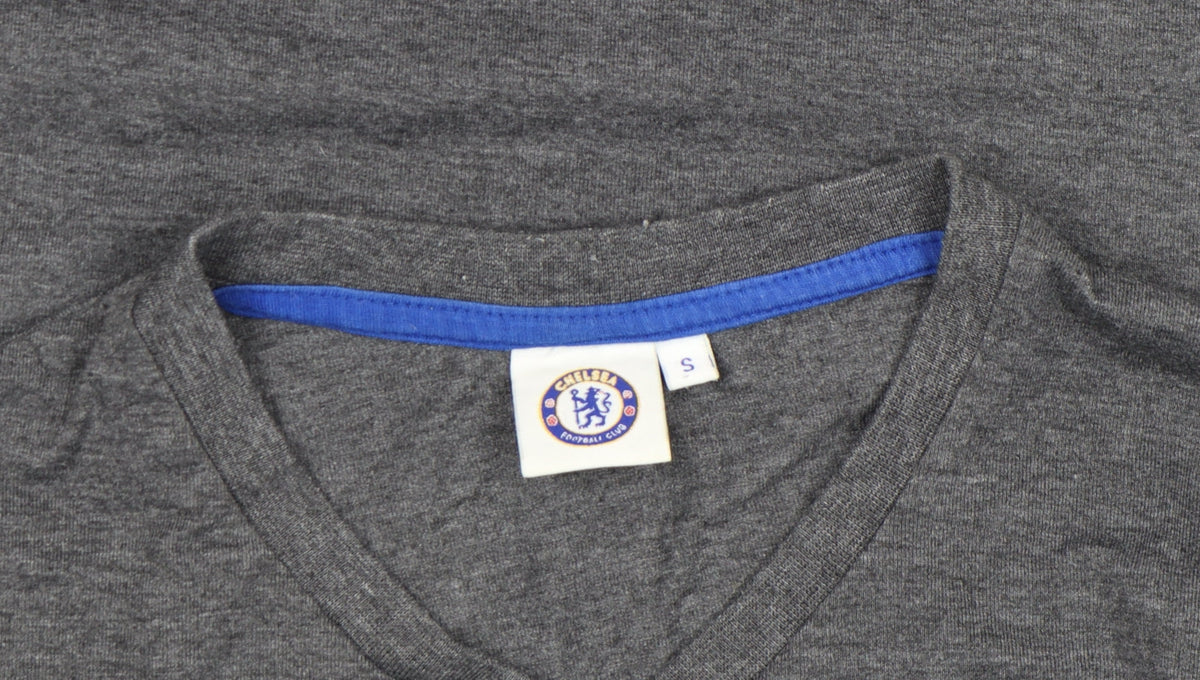 Chelsea Football Club Men's Grey V-Neck Short Sleeve T-Shirt Size S