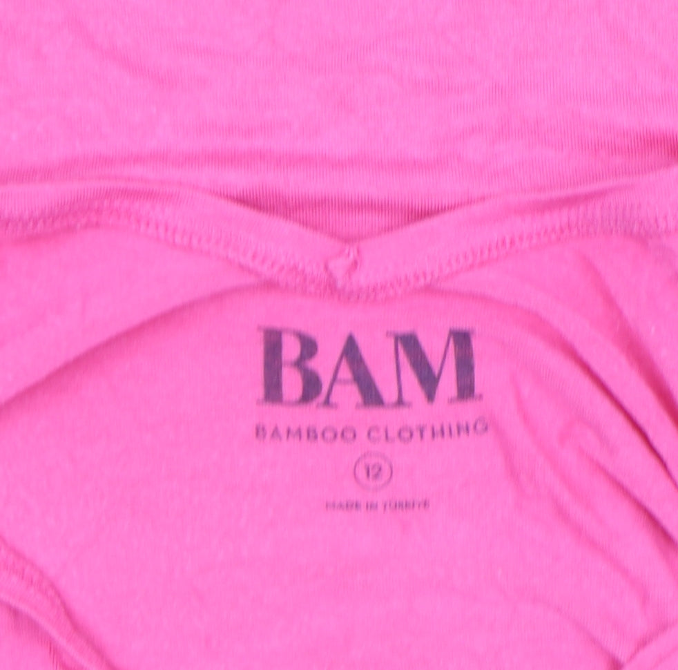 BAM Women’s Pink Bamboo V-Neck Sleeveless Camisole Tank Top Size 12