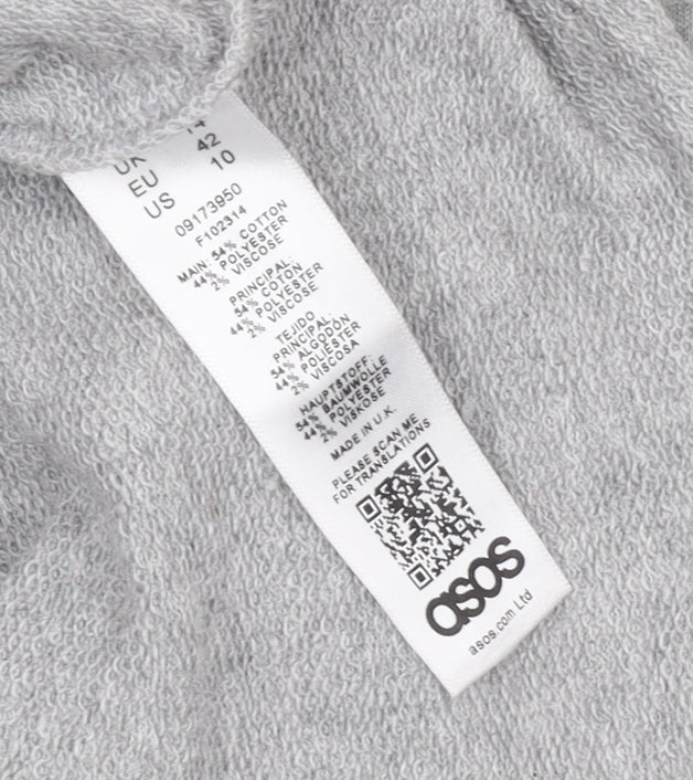 ASOS Women Grey Bodycon Off Shoulder Jersey Dress Size 14