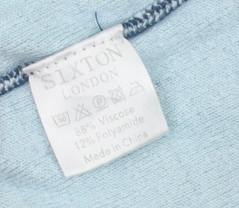 Sixton London Women’s Blue XS Geometric Knit Crew Neck Jumper