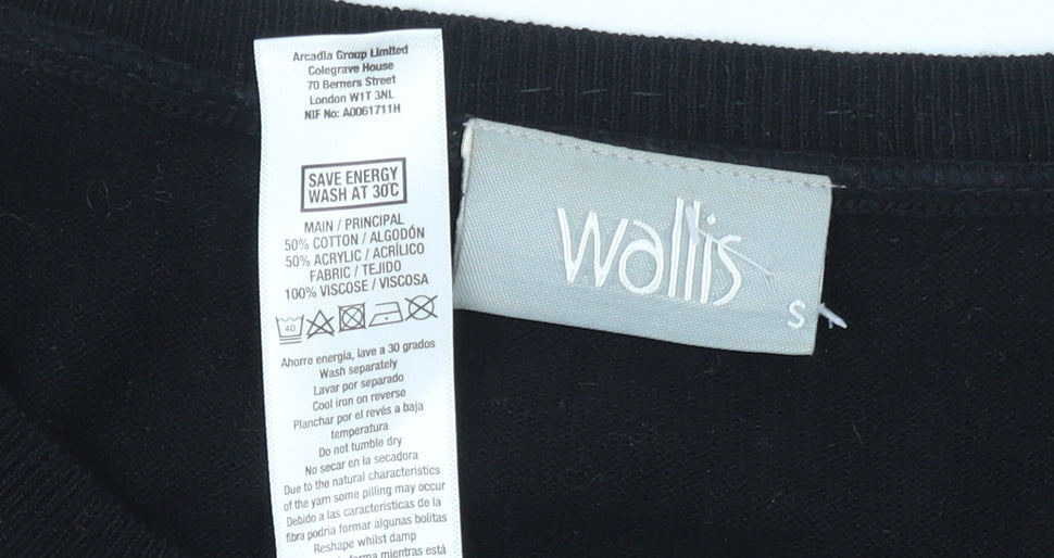 Wallis Women’s Black Animal Print Pullover Jumper Size S