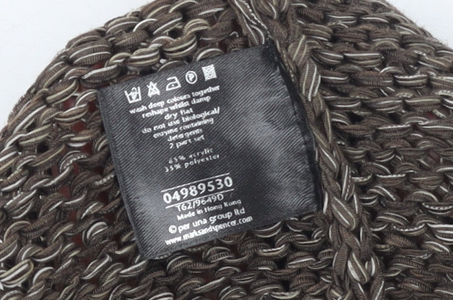Marks & Spencer Women’s Brown Open-Knit Long Sleeve Cardigan L