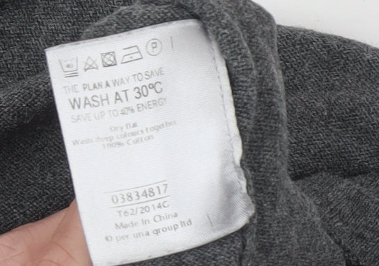 Marks & Spencer Women’s Grey 100% Cotton 3/4 Sleeve Pullover Jumper Size 14