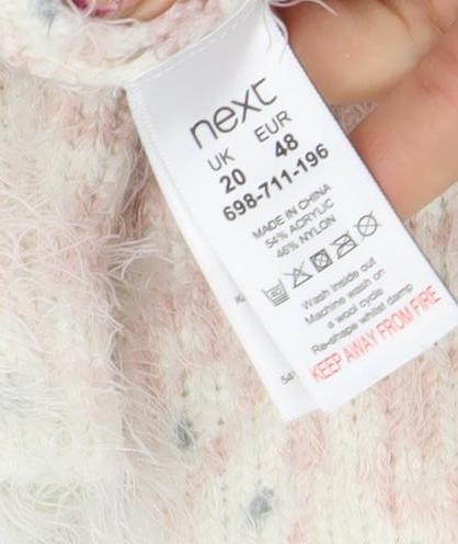 Next Women’s Pink High Neck Chunky Knit Pullover Jumper Size 20