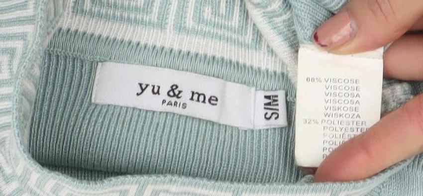 You & Me Paris Womens Blue Roll Neck Knit Jumper Size S