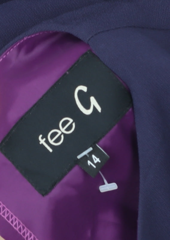 fee G Women Purple Sheath Sleeveless Knee Length Formal Dress Size 14