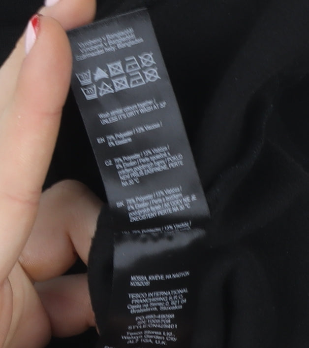 F&F Women Black XS Pullover Polyester Funnel Neck Sweatshirt