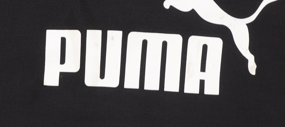 Puma Women Black Pullover Hoodie Medium Logo Sportswear