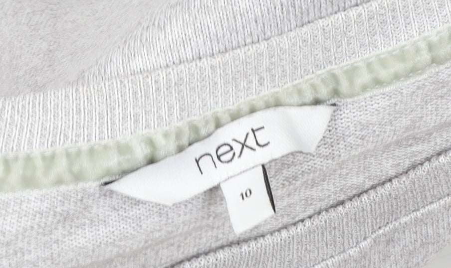 Next Women Grey Button Detail Long Sleeve Pullover Sweatshirt Size 10