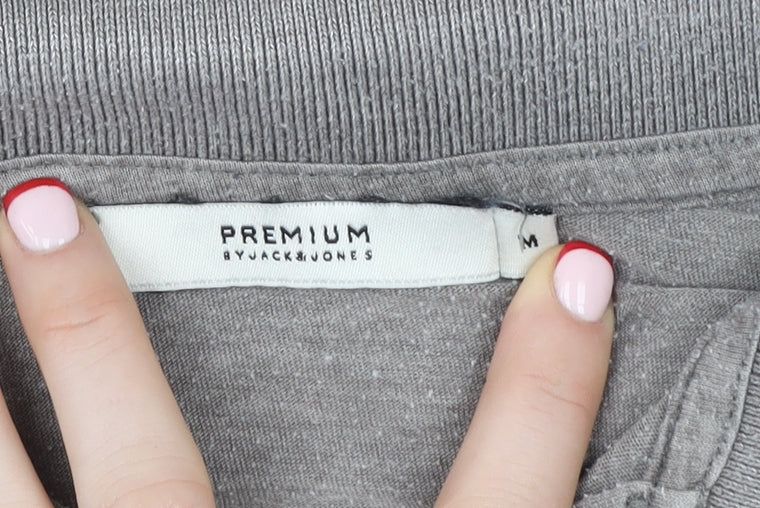 Jack & Jones Grey Men's M Premium Cotton Polo Shirt