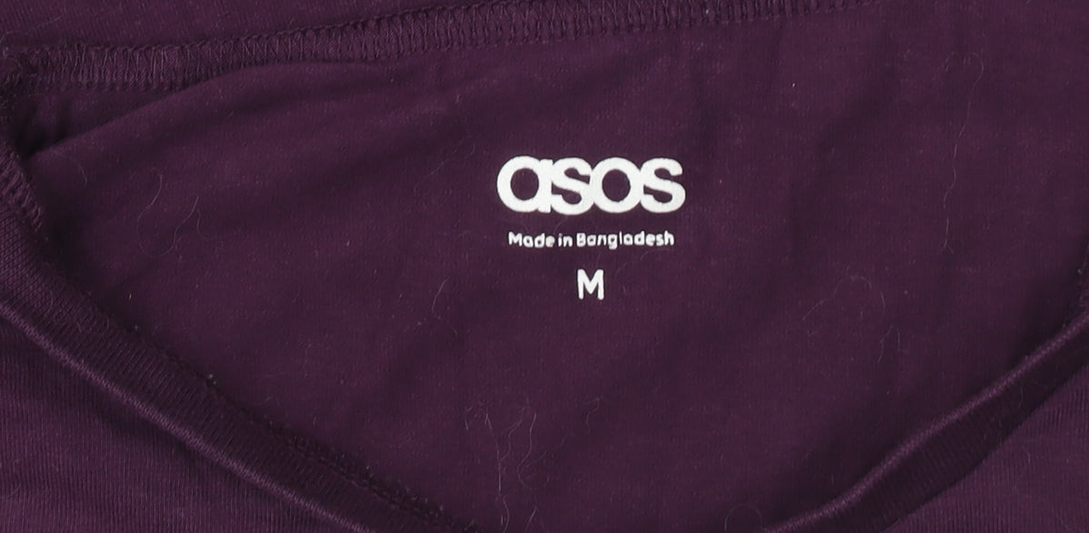 ASOS Women's Purple Cotton Short Sleeve Basic T-Shirt M