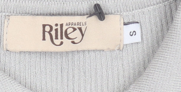 Riley Women Grey Collared Zip-Up Long Sleeve Polo Top Size S