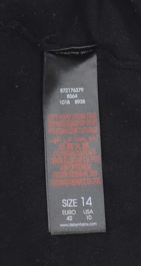 Debenhams Women Black Petite Size 14 Cardigan Knit Viscose Blend