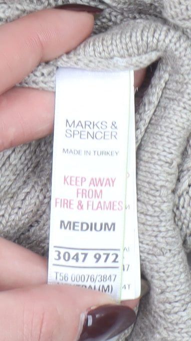 Marks & Spencer Women’s Beige Cotton Viscose Knit Cape Jumper Medium