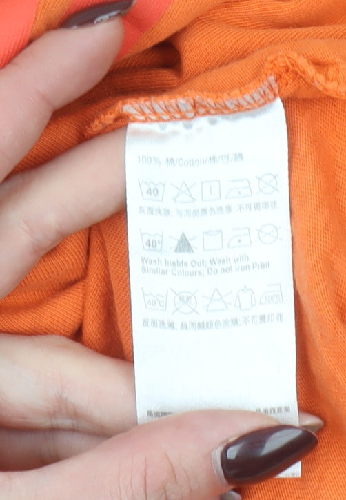 Giordano Men's Orange 'Forever Young' Cotton T-Shirt XL
