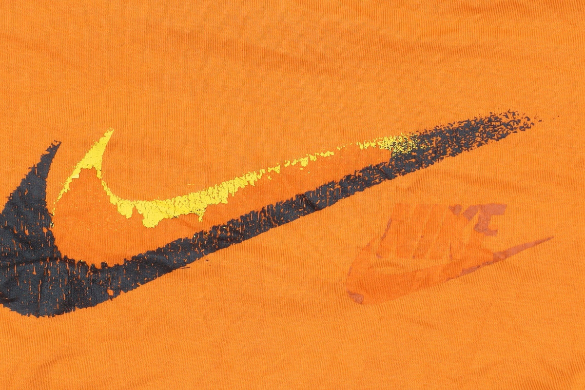 Nike Men's Orange Short Sleeve Graphic Logo Cotton T-Shirt Size S