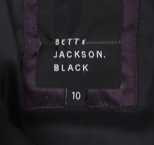 Betty Jackson Black Women's Size 10 Black Hooded Puffer Jacket