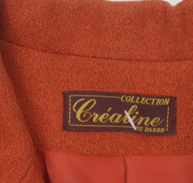 Créatine Women Rust Orange Short Sleeve Suit Jacket UK 16 Classic Style