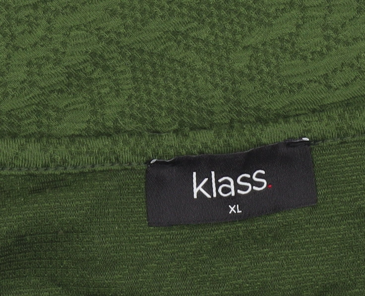 Klass Womens Green XL 3/4 Sleeve Scoop Neck Jersey Blouse