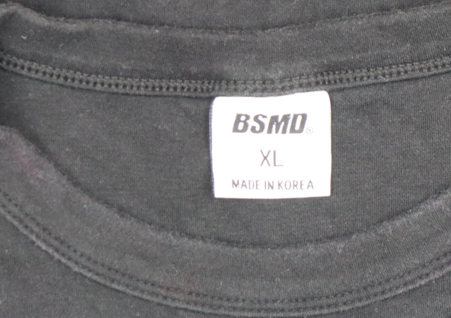 BSMD Men's Black XL Crew Neck Short Sleeve Cotton T-Shirt