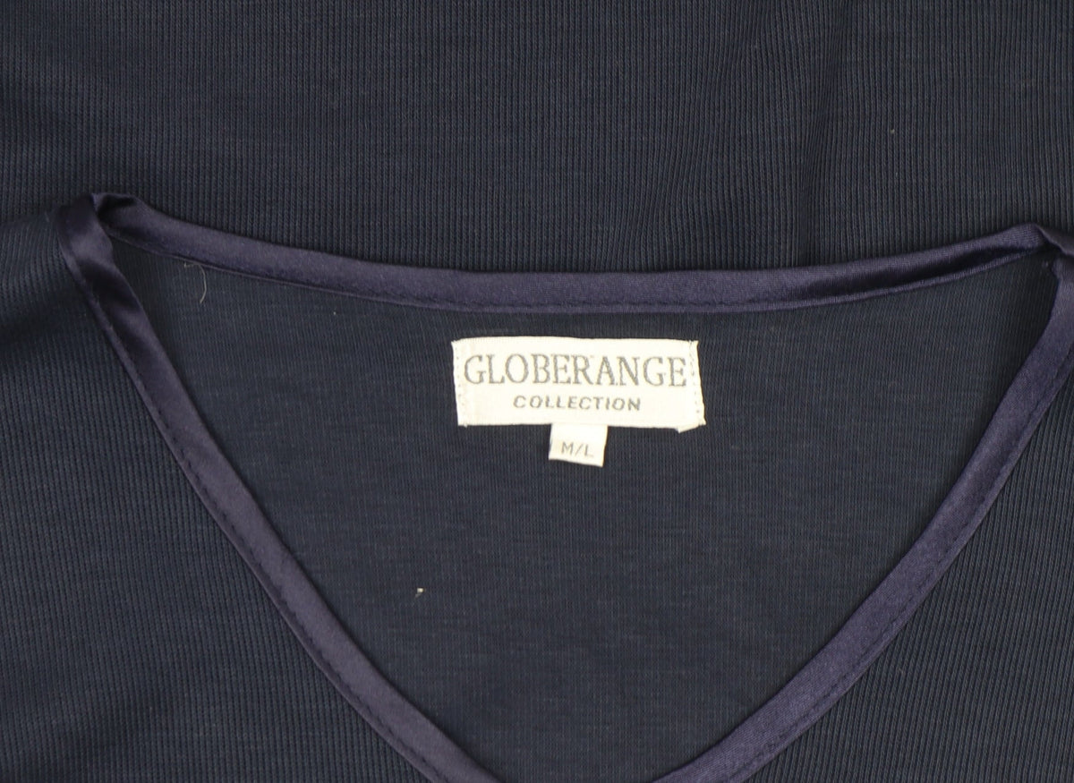 Globerange Collection Women’s Blue V-Neck Long Sleeve Jersey Top M