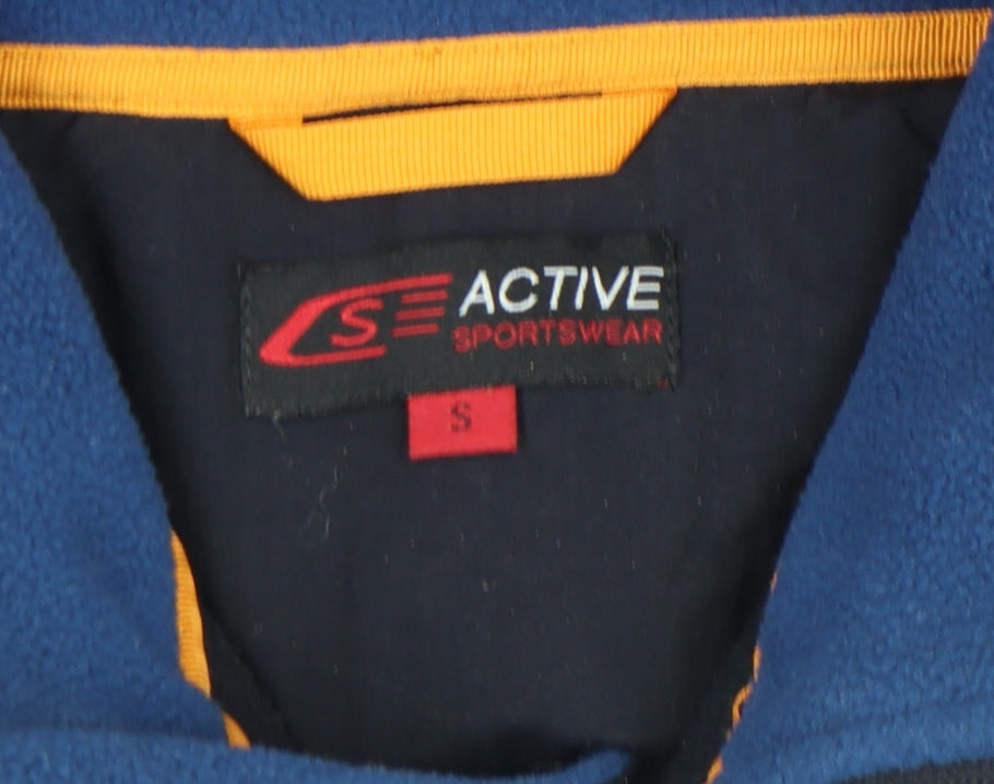 Active Sportswear Men's Blue Fleece Pullover Small 1/4 Zip Casual Top