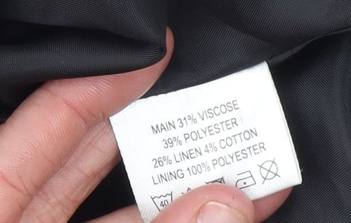 Classic Women's Black Blazer Jacket Size 16 Single Breasted Tailored Workwear