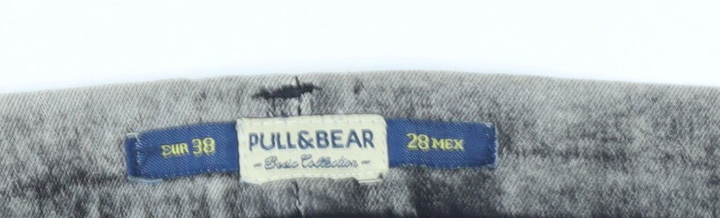 Pull&Bear Women's Grey Acid Wash Skinny Jeans Size 10