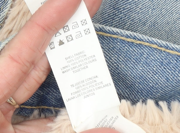Denim Co. Women's Blue Cotton Lined Denim Jacket Size 6