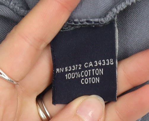 French Connection Men's Grey Colourblock V-Neck Cotton Top M